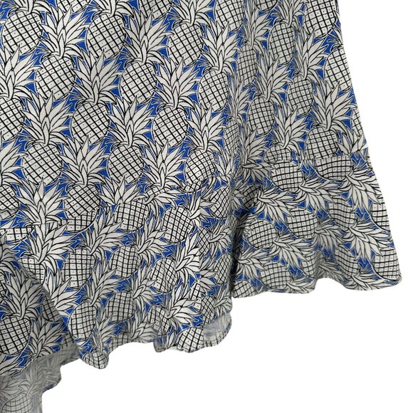 Maeve Ruffled Shorts Womens Size 8 Pineapples Beach Tropical Hawaii Blue - Picture 5 of 9